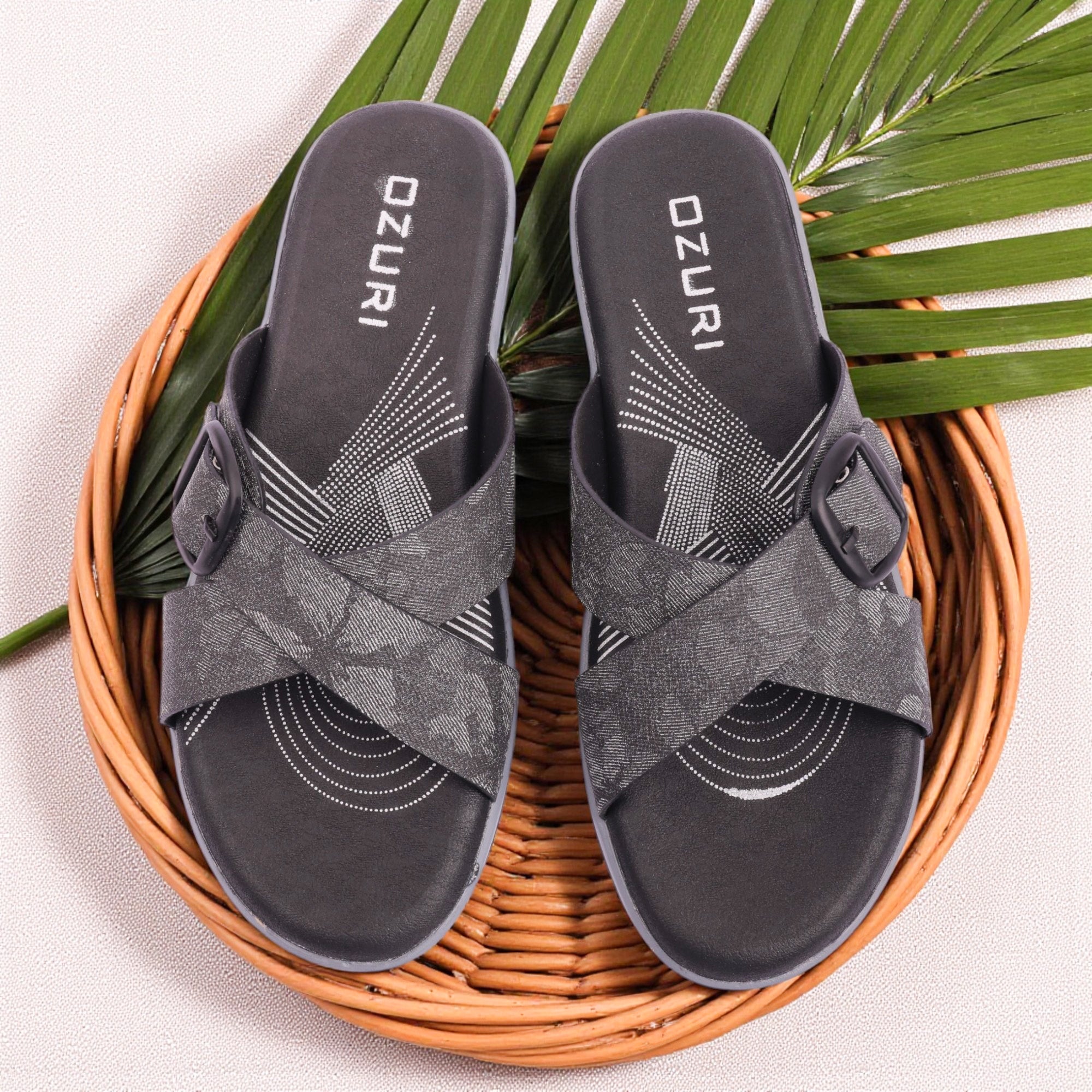 Comfort Fit Cross-Strap Wedge Sliders for Women