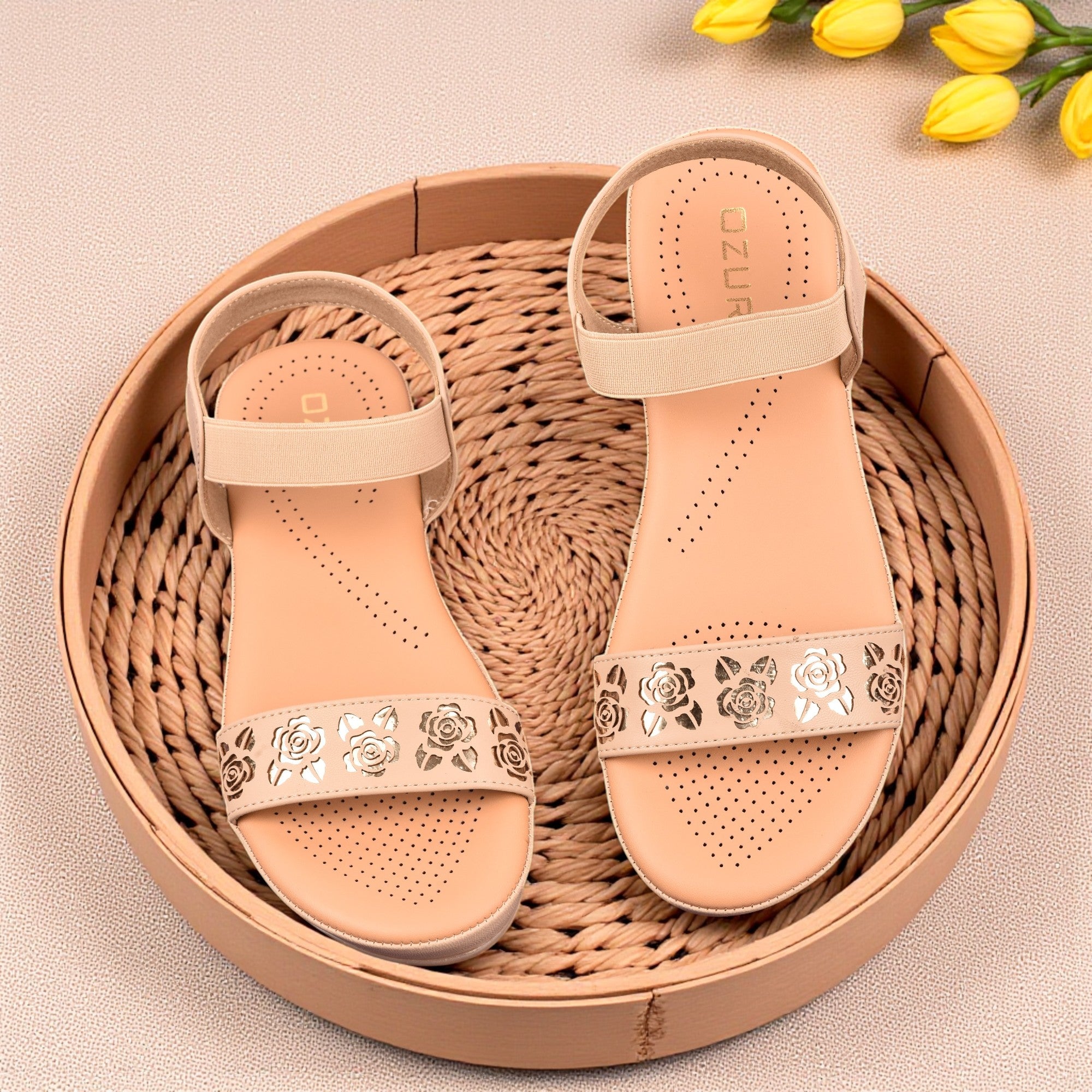 Floral Cutwork Wedge Sandal with Comfort Strap